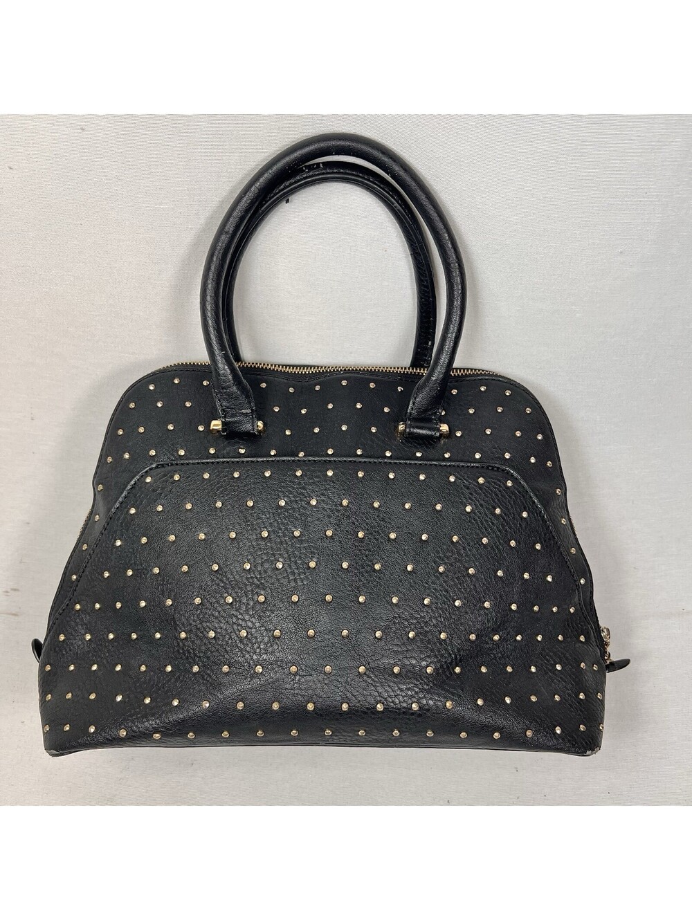 Charming Charlie Black And Gold Studded Faux Leather Handbag 14” X 10” - Picture 1 of 9